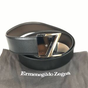  unused goods [ Zegna ] genuine article Zegna belt Z buckle total length 101cm width 4cmji- Zegna Ermenegildo Zegna leather men's Italy made postage 520 jpy 