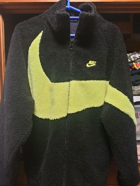 最終値下げ早い物の勝ち中古ナイキ ビッグ スウッシュ ボアジャケット リバーシブル Lサイズ