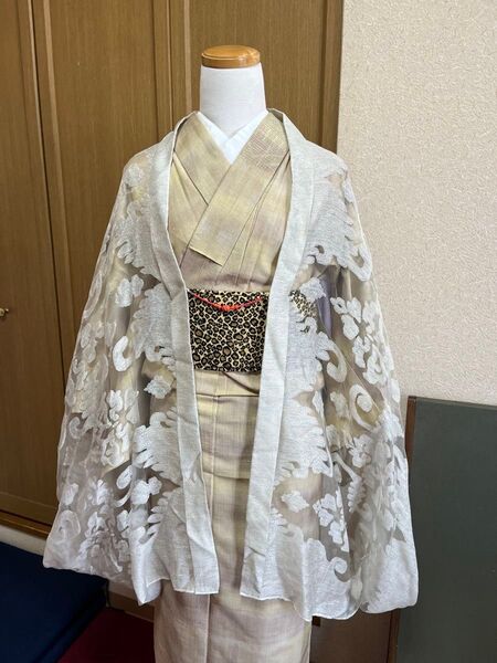 長羽織風ショール 象牙色 着物 羽織