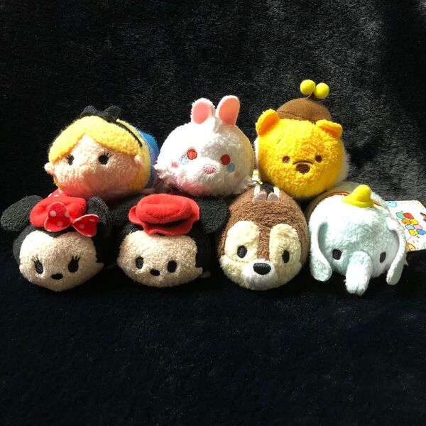ディズニー ツムツム ぬいぐるみ 7体セット 新品 みつばちプーさん アリス