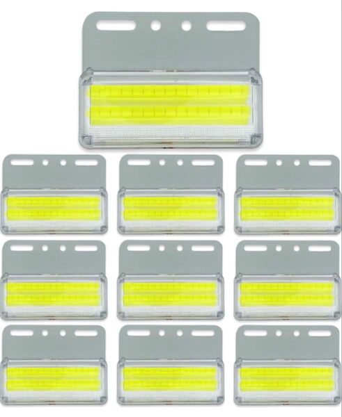 【24V】LEDサイドマーカー トラック 爆光 ダウンライト 路肩灯 車側灯 車幅灯 防水 COB 10個 (ホワイト)