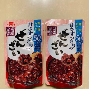糖質 カロリー50%オフ 北海道産 小豆100%使用 甘さすっきりのぜんざい 1人前150g×2個 イチビキ 株式会社 ぜんざい