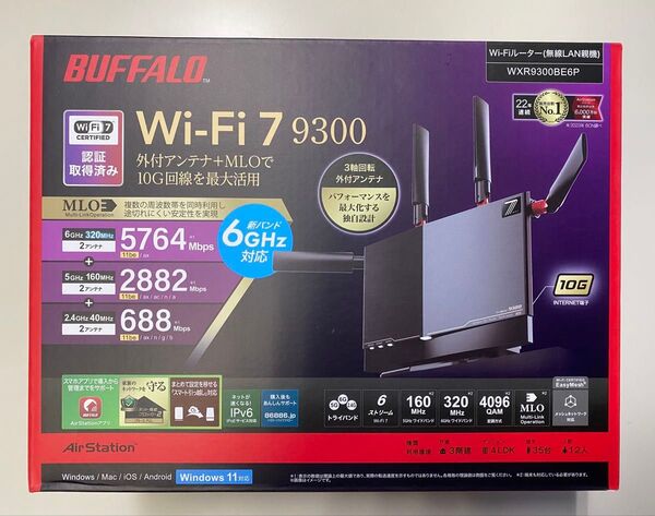 新品未開封 BUFFALO Wi-Fi7 9300 WXR9300BE6P