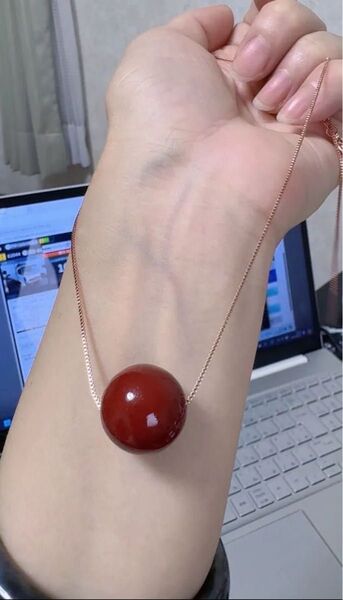 2024新商品 海外で人気ある赤血珊瑚18mm 金銭運 仕事運アップ アクセサリー レディース ネックレス