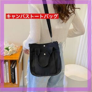 キャンバストート バッグ ショルダーバッグ2way 小さめ お散歩バッグ