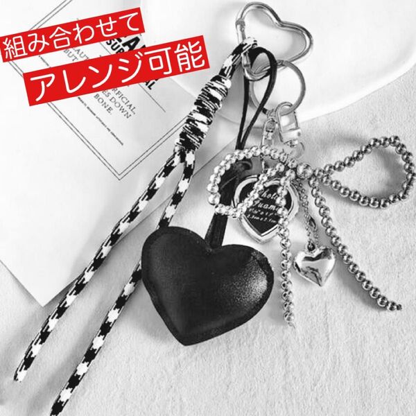 バックチャーム フォトフレーム付き 推し活 じゃらじゃら キーホルダー y2k リボン パール