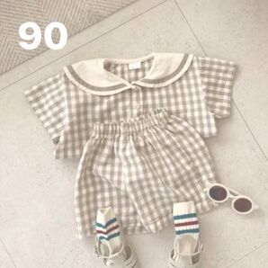 韓国ファッション コットン セーラー襟 子供服 セットアップ 男の子可愛い 韓国 子供服