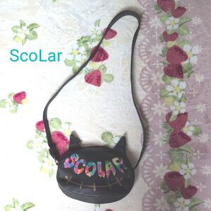 ScoLar チシャ猫顔型 ショルダーバッグ