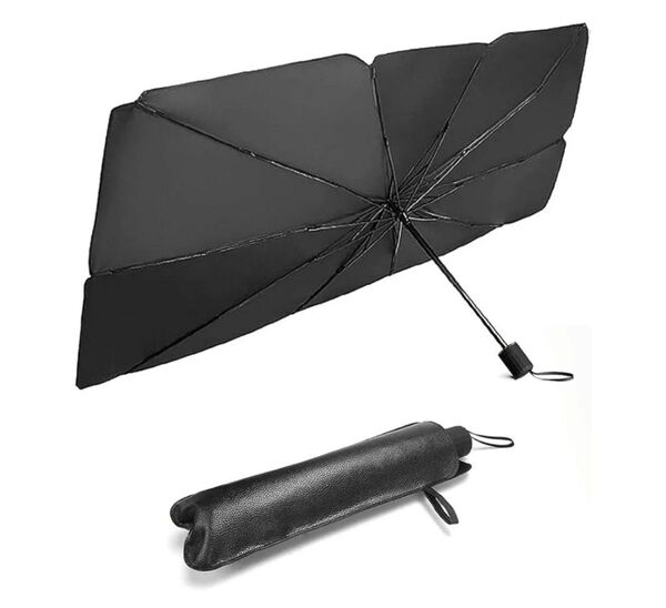 車用サンシェード Sサイズ UV 紫外線カット フロントサンシェード 折りたたみ傘 日除け 遮光 断熱 収納便利 収納ポーチ付き