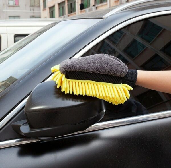 洗車グローブ 洗車 洗車用品 洗車スポンジ ミット マイクロファイバーグローブ 極細繊維 傷を防止 吸水性 速乾性 (1個入り)