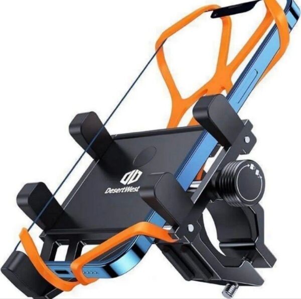 【未使用品】DesertWest 自転車 スマホホルダー バイク スマホ ホルダー 盗金属製 落下防止 手帳型ケース 通学 旅行