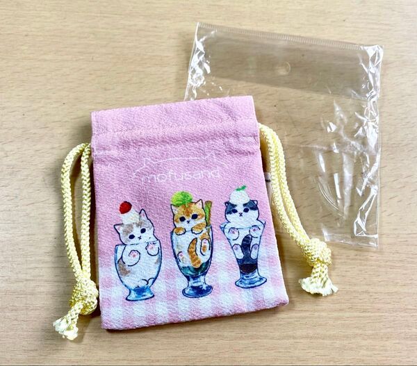 【新品未開封】mofusand モフサンド 巾着袋 ピンク
