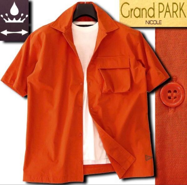 Grand PARK ニコル 撥水 ソフトシェル ストレッチ 半袖 シャツ NICOLE メンズ 春夏 盛夏 サマー ミリタリー