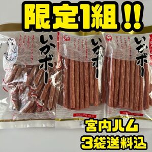 限定1組 大人気!宮内ハム いか入りサラミいかボー3袋