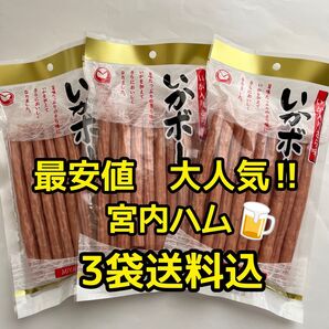 最安値 大人気!宮内ハム いか入りサラミいかボー220g×3袋