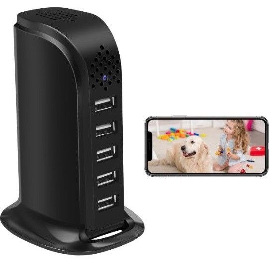 防犯カメラ 1080P USB充電器型 見守りカメラ wifiカメラ スマホ対応 ペット 子ども 介護 リアルタイム録画 動体検知