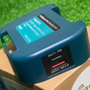 (1個)makitaバッテリー用USB変換アダプター TypeCポート搭載 キャンプやBBQ、アウトドア、防災に使えます