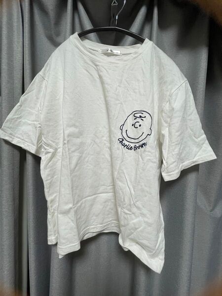GLOBAL WORK チャーリーブラウン 刺繍 Tシャツ
