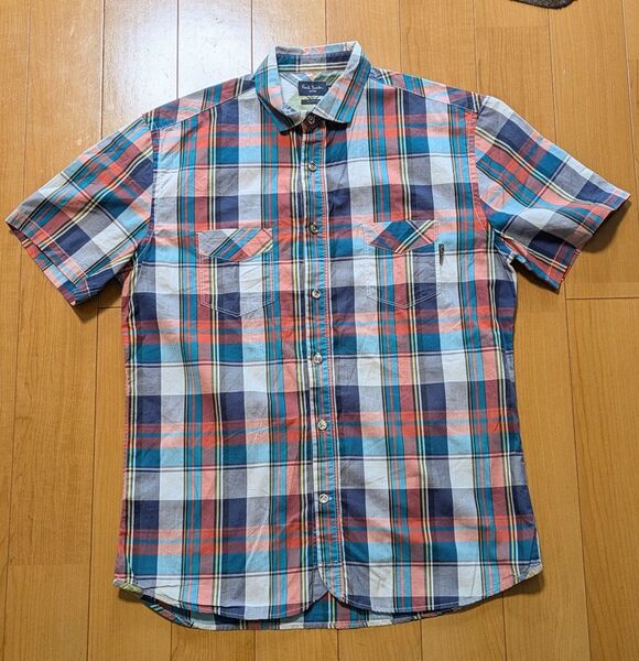 【美品】Paul Smith Jeans ポールスミス 半袖シャツ チェック マルチカラー サイズM メンズ