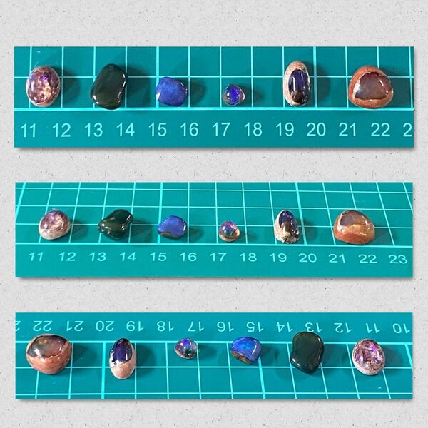 ボルダーオパール 天然石 宝石 オパール 原石 標本 ファイヤーオパール 瑠璃色 6点まとめ売り