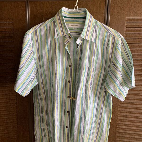 シンプルライフ メンズカジュアル半袖シャツ M