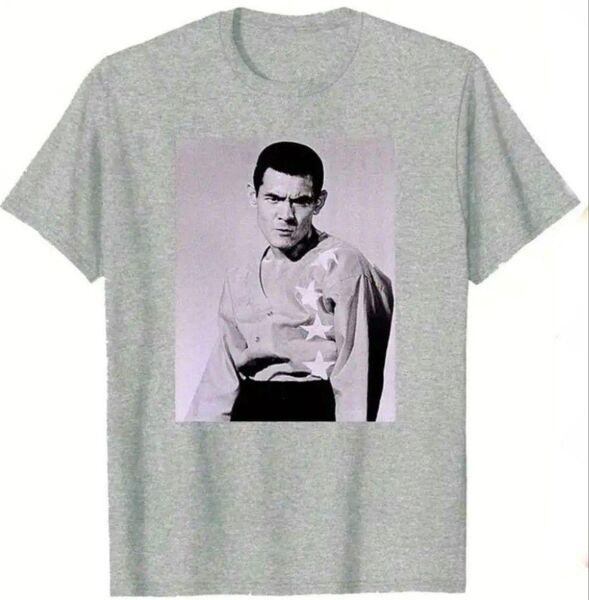 ☆本日限定特価!! 菅原文太 トラック野郎 Tシャツ ムービー 映画 俳優 仁義なき戦い等 グレー 灰色 春 夏