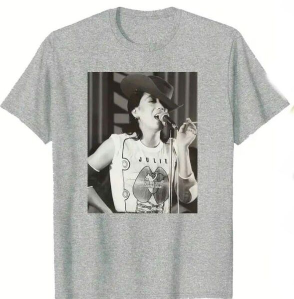沢田研二 ジュリーTシャツ 昭和レトロ 歌謡曲 歌手 アイドル グレー 灰色