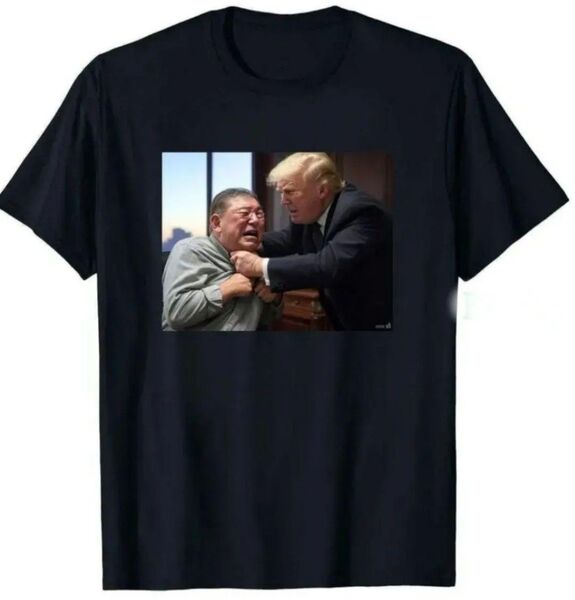 トランプvs石破 Tシャツ おもしろ パロディ ブラックジョーク 政治経済 黒 ブラック