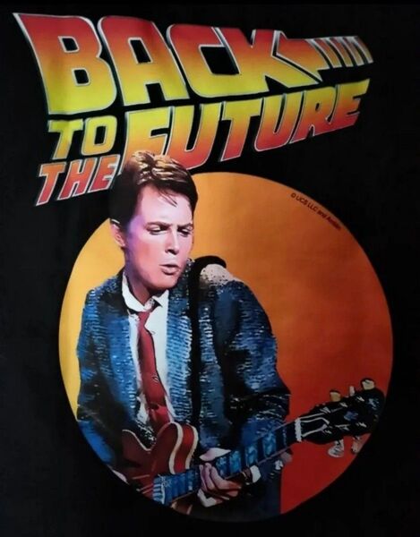 バック・トゥ・ザ・フューチャー エレキギター Tシャツ 黒 ブラック マイケル・J・フォックス チャック・ベリー 映画 ムービー
