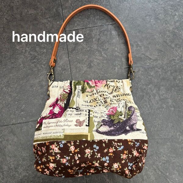 handmade・持ち手付きバネポーチ 大きめ