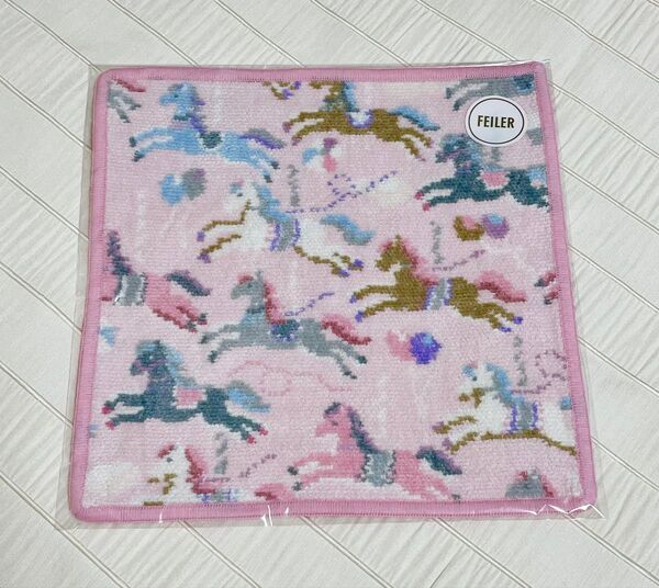 新品 フェイラー ハンカチ ラブラリーモクバ ピンク