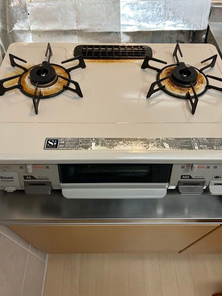 ガスコンロ リンナイ 中古 KGM64BE 都市ガス 右強バーナー ホース付き