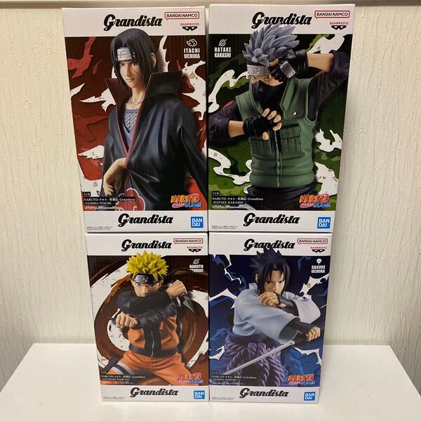 NARUTO-ナルト-疾風伝 Grandista フィギュア4種セット ナルト サスケ イタチ カカシ