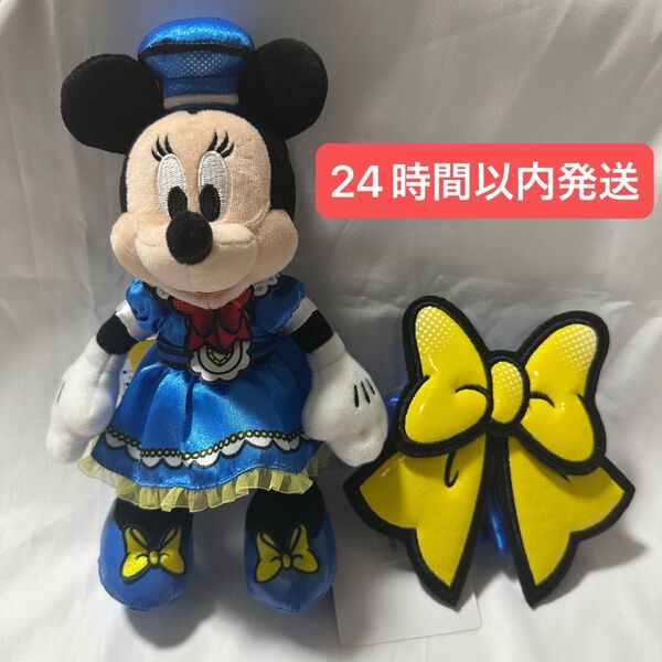 2025年ディズニーパルパルーザ ドナルドのクワッキー・ダック!ダック!ダックシティ!ぬいぐるみバッジ(ミニー)& シュシュセット
