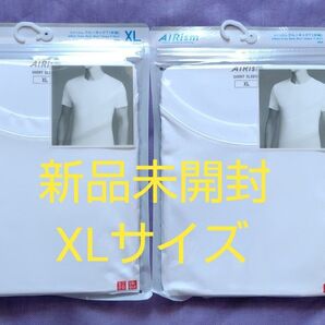 ●ラスト1着●【新品未開封】ユニクロ MEN エアリズムクルーネックT ホワイト XLサイズ2点セット
