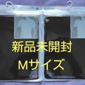 ●ラスト1着●【新品未開封】ユニクロ MEN エアリズムクルーネックT ブラック Mサイズ2点セット
