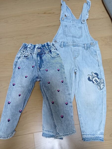GAPデニムパンツ&オーバーオール 2点セット ミニーマウス