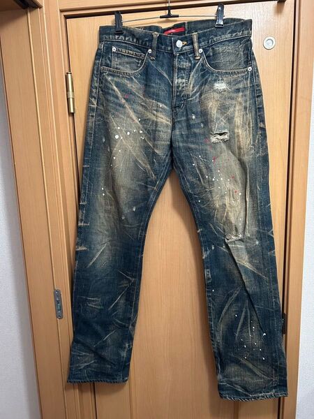 00s swagger 限定ダメージ、ペイント加工 プライドデニム/30