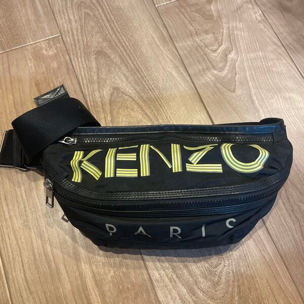 KENZO ボディバッグ ウエストポーチ ブラック イエロー