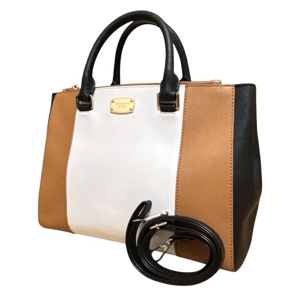 極美品 MICHAEL KORS マイケルコース 2way ハンドバッグ ショルダーバッグ レザー バイカラー A4収納可能