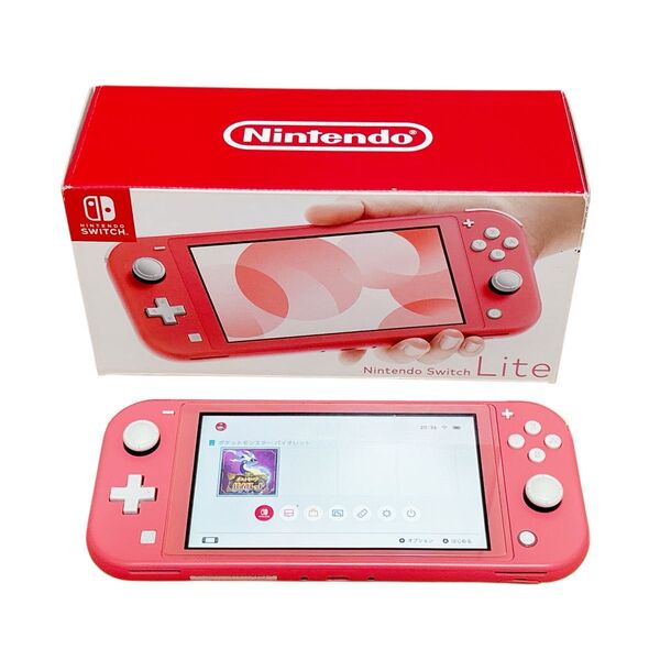 動作品 Nintendo Switch Lite ニンテンドースイッチライト 本体 箱付き コーラル ピンク ゲーム機 任天堂