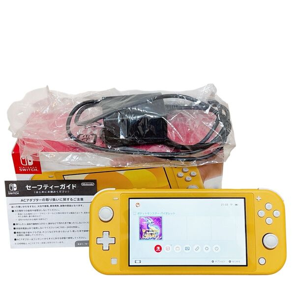 稼働品 Nintendo Switch Lite ニンテンドースイッチ ライト 本体 ACアダプター 箱付き イエロー ゲーム機