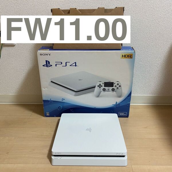 動作品 FW11.00 PS4 プレイステーション4 本体 cuh-2100 グレイシャーホワイト 箱付き ゲーム機 プレステ4