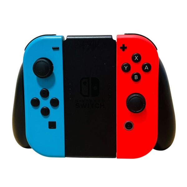 動作品 Switch ニンテンドースイッチ Joy-Con ジョイコン L R ネオンレッド ネオンブルー グリップ付き