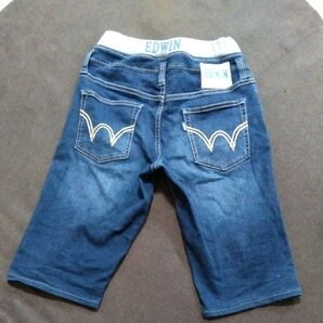150センチ EDWIN デニム ハーフパンツ ストレッチ