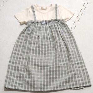 130センチ ワンピース 半袖 チェック