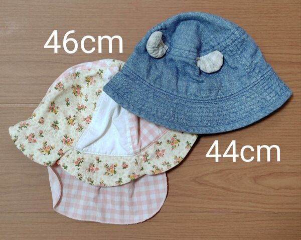 デニムと花柄のバケットハット 44cm 46cm