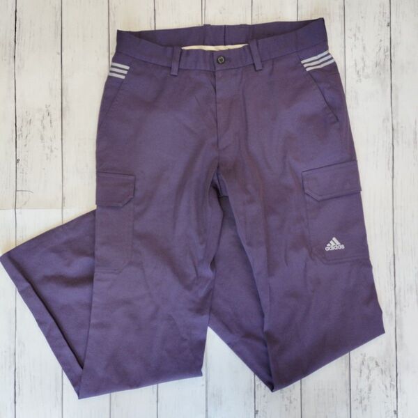 adidas パープル ゴルフパンツ