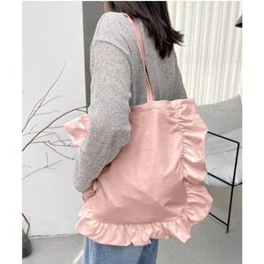 フリルトートバッグ ピンク