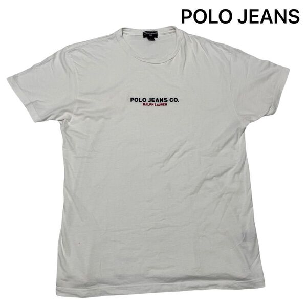 古着 Polo Jeans ポロジーンズ メンズ Tシャツ Mサイズ 白 半袖 ホワイト